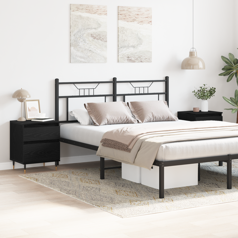vidaXL Bedside Cabinets 2pcs Black Oak 40x35x50 cm Engineered Wood