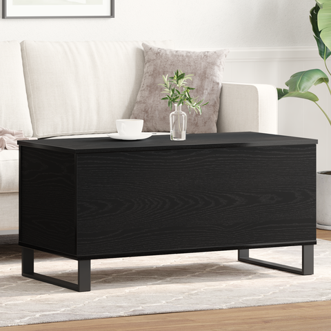 vidaXL Coffee Table Black Oak 90x44.5x45 cm Engineered Wood