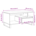 vidaXL Coffee Table Black Oak 90x49x45 cm Engineered Wood