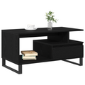 vidaXL Coffee Table Black Oak 90x49x45 cm Engineered Wood