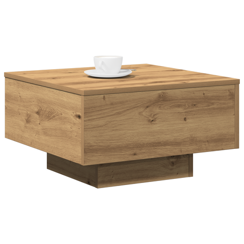 vidaXL Couch Table Artisan Oak Solid Oak Wood 55 x 55 x 31 cm Durable