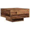 vidaXL Coffee Table with LED Lights Old Wood 55x55x31 cm