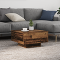 vidaXL Coffee Table with LED Lights Old Wood 55x55x31 cm