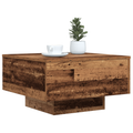 vidaXL Coffee Table with LED Lights Old Wood 55x55x31 cm