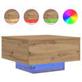vidaXL Coffee Table with LED Lights Artisan Oak 55x55x31 cm