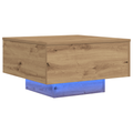 vidaXL Coffee Table with LED Lights Artisan Oak 55x55x31 cm