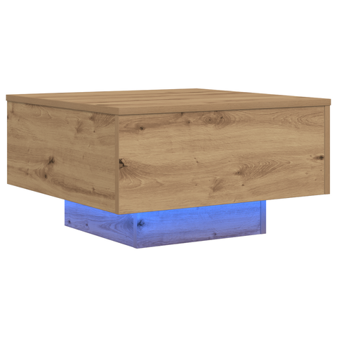 vidaXL Coffee Table with LED Lights Artisan Oak 55x55x31 cm