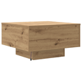 vidaXL Coffee Table with LED Lights Artisan Oak 55x55x31 cm