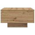 vidaXL Coffee Table with LED Lights Artisan Oak 55x55x31 cm