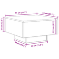 vidaXL Coffee Table with LED Lights Artisan Oak 55x55x31 cm