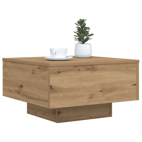 vidaXL Coffee Table with LED Lights Artisan Oak 55x55x31 cm