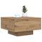 vidaXL Coffee Table with LED Lights Artisan Oak 55x55x31 cm