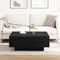 vidaXL Black Oak Coffee Table - 80x80x31 cm Made of Engineered Wood