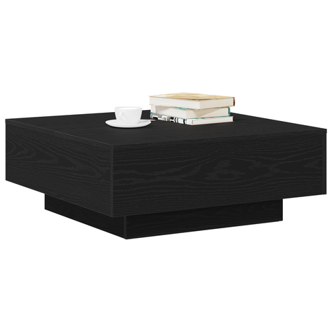 vidaXL Black Oak Coffee Table - 80x80x31 cm Made of Engineered Wood