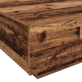 vidaXL Coffee Table with LED Lights Old Wood 80x80x31 cm