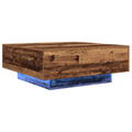 vidaXL Coffee Table with LED Lights Old Wood 80x80x31 cm