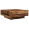 vidaXL Coffee Table with LED Lights Old Wood 80x80x31 cm