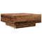 vidaXL Coffee Table with LED Lights Old Wood 80x80x31 cm