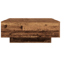 vidaXL Coffee Table with LED Lights Old Wood 80x80x31 cm