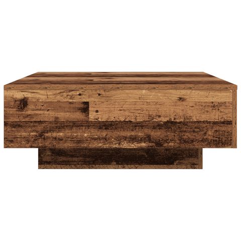 vidaXL Coffee Table with LED Lights Old Wood 80x80x31 cm