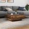 vidaXL Coffee Table with LED Lights Old Wood 80x80x31 cm