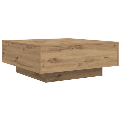 vidaXL Coffee Table with LED Lights Artisan Oak 80x80x31 cm