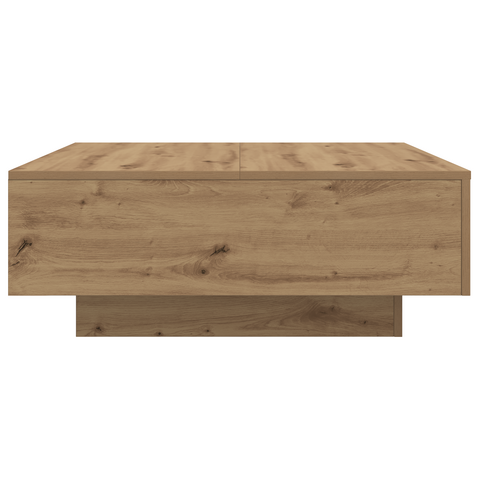 vidaXL Coffee Table with LED Lights Artisan Oak 80x80x31 cm
