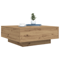 vidaXL Coffee Table with LED Lights Artisan Oak 80x80x31 cm