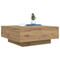 vidaXL Coffee Table with LED Lights Artisan Oak 80x80x31 cm
