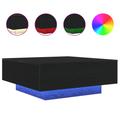 vidaXL Coffee Table with LED Lights Black Oak 80x80x31 cm