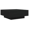 vidaXL Coffee Table with LED Lights Black Oak 80x80x31 cm