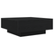vidaXL Coffee Table with LED Lights Black Oak 80x80x31 cm