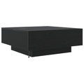 vidaXL Coffee Table with LED Lights Black Oak 80x80x31 cm