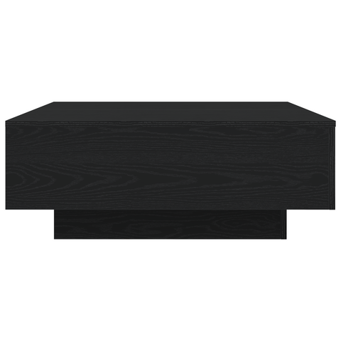 vidaXL Coffee Table with LED Lights Black Oak 80x80x31 cm