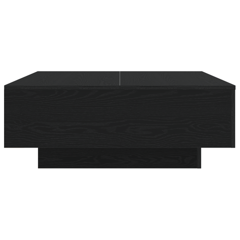vidaXL Coffee Table with LED Lights Black Oak 80x80x31 cm