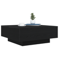 vidaXL Coffee Table with LED Lights Black Oak 80x80x31 cm