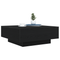 vidaXL Coffee Table with LED Lights Black Oak 80x80x31 cm