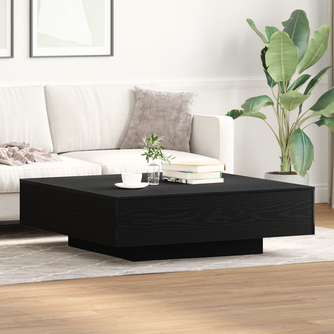 vidaXL Coffee Table Black Oak 100x100x31 cm Engineered Wood