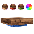 vidaXL Coffee Table with LED Lights Old Wood 100x100x31 cm
