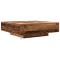 vidaXL Coffee Table with LED Lights Old Wood 100x100x31 cm