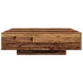 vidaXL Coffee Table with LED Lights Old Wood 100x100x31 cm