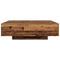 vidaXL Coffee Table with LED Lights Old Wood 100x100x31 cm