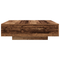 vidaXL Coffee Table with LED Lights Old Wood 100x100x31 cm