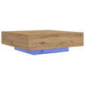 vidaXL Coffee Table with LED Lights Artisan Oak 100x100x31 cm