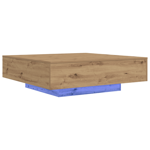 vidaXL Coffee Table with LED Lights Artisan Oak 100x100x31 cm