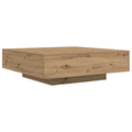 vidaXL Coffee Table with LED Lights Artisan Oak 100x100x31 cm