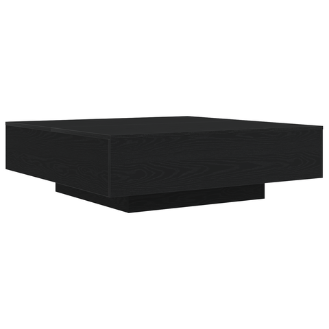 vidaXL Coffee Table with LED Lights Black Oak 100x100x31 cm