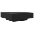 vidaXL Coffee Table with LED Lights Black Oak 100x100x31 cm
