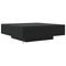 vidaXL Coffee Table with LED Lights Black Oak 100x100x31 cm