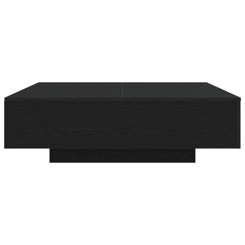 vidaXL Coffee Table with LED Lights Black Oak 100x100x31 cm